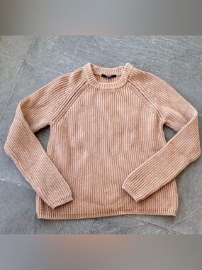 Quince Ribbed Crewneck Sweater in Light Taupe
